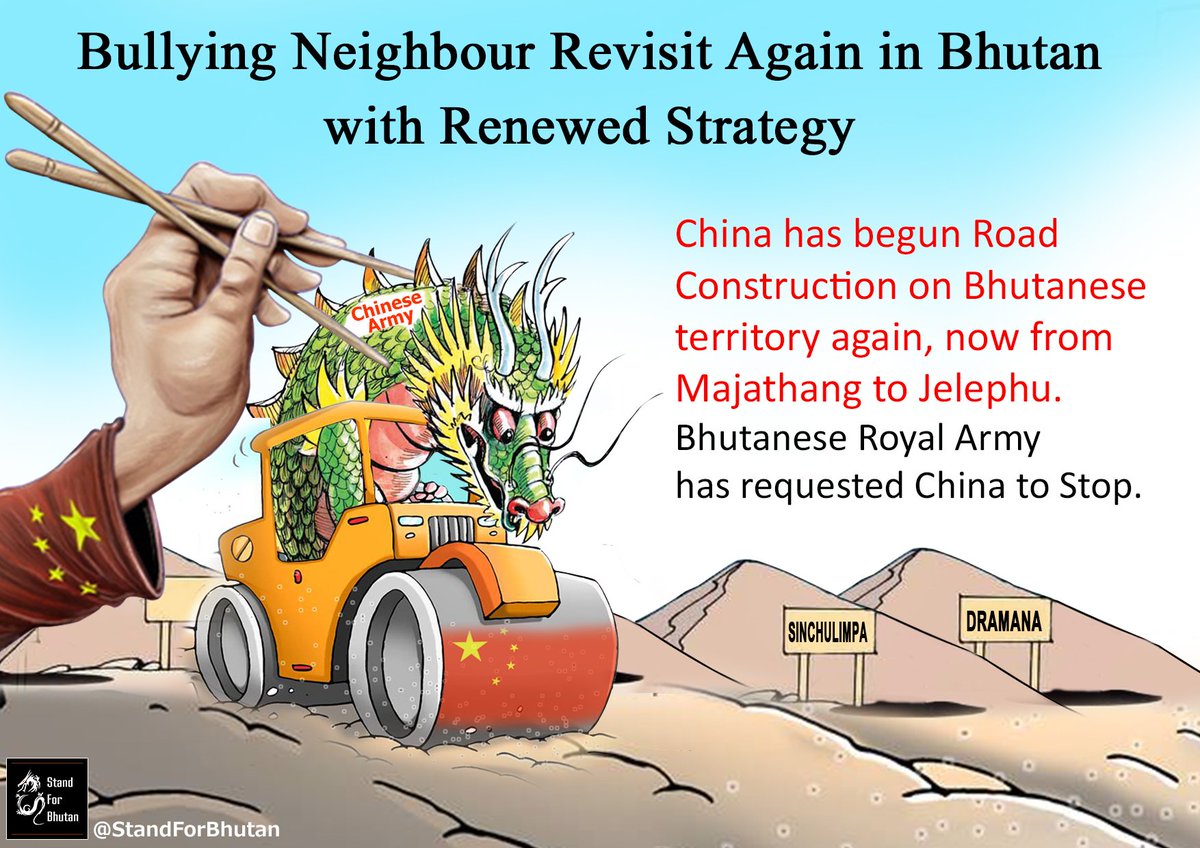 StandForBhutan's tweet photo. Bullying Neighbour revisit again in Bhutan with Renewed Strategy ! #BhutanFirst #bhutan https://t.co/mWXDb7GI0p