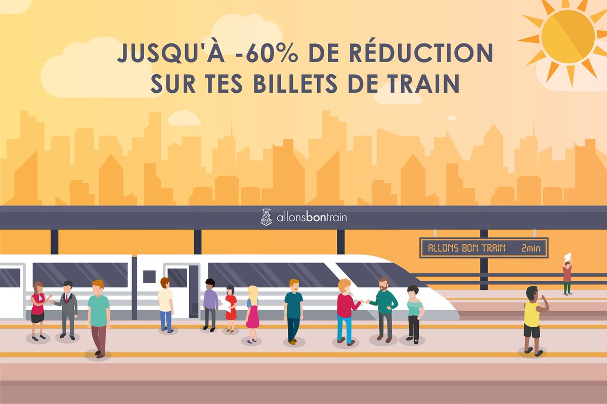 Jusqu'à -60% sur vos billets de train en vous groupant avec d’autres voyageurs sur allonbontrain.fr #train #BONPLAN #innovation #tgv