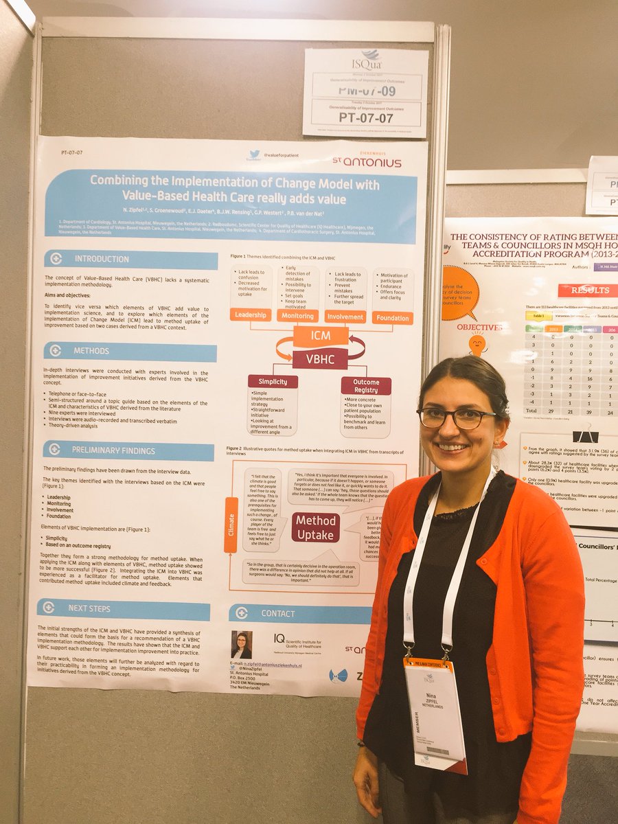 Come visit our poster at #ISQua17 and learn about implementation of #vbhc #improvement <a href="/valueforpatient/">VBHC St. Antonius</a> @IQhealthcare