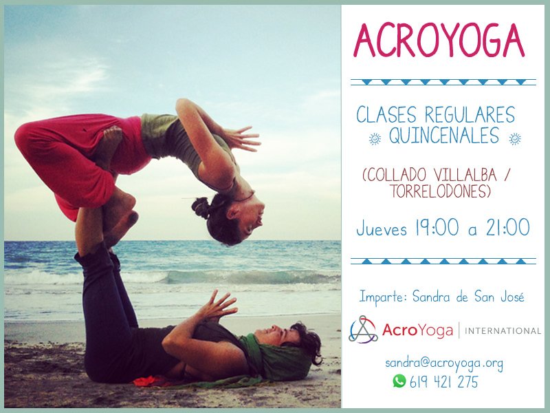 AcroYogaMadrid's tweet photo. Clases quincenales de AcroYoga en Villalba - Torrelodones

Comenzamos el 5 de octubre 2017… https://t.co/R96SgtEKg5 https://t.co/8jeczrcBRe