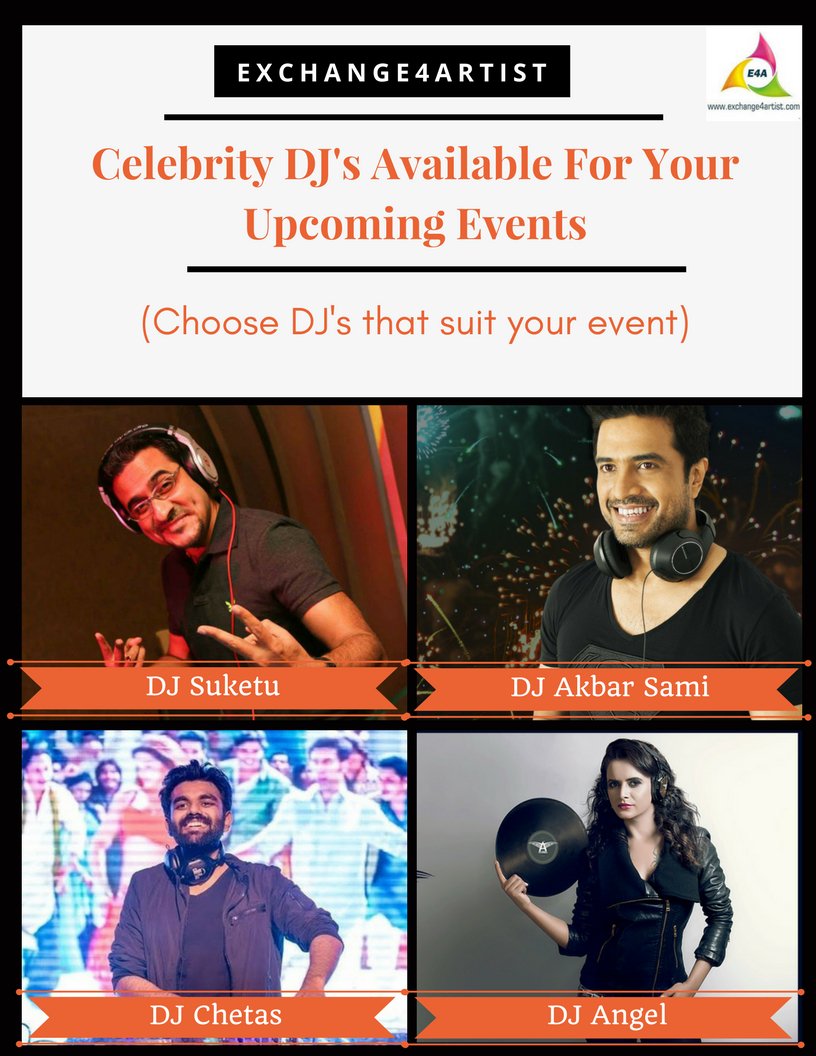 E4Amanagement's tweet image. Want to add more Glamour to your Gig?
Get in touch with us for best deals with Celebrity DJ'S
#exchange4artist #eventmanangement #eventprofs