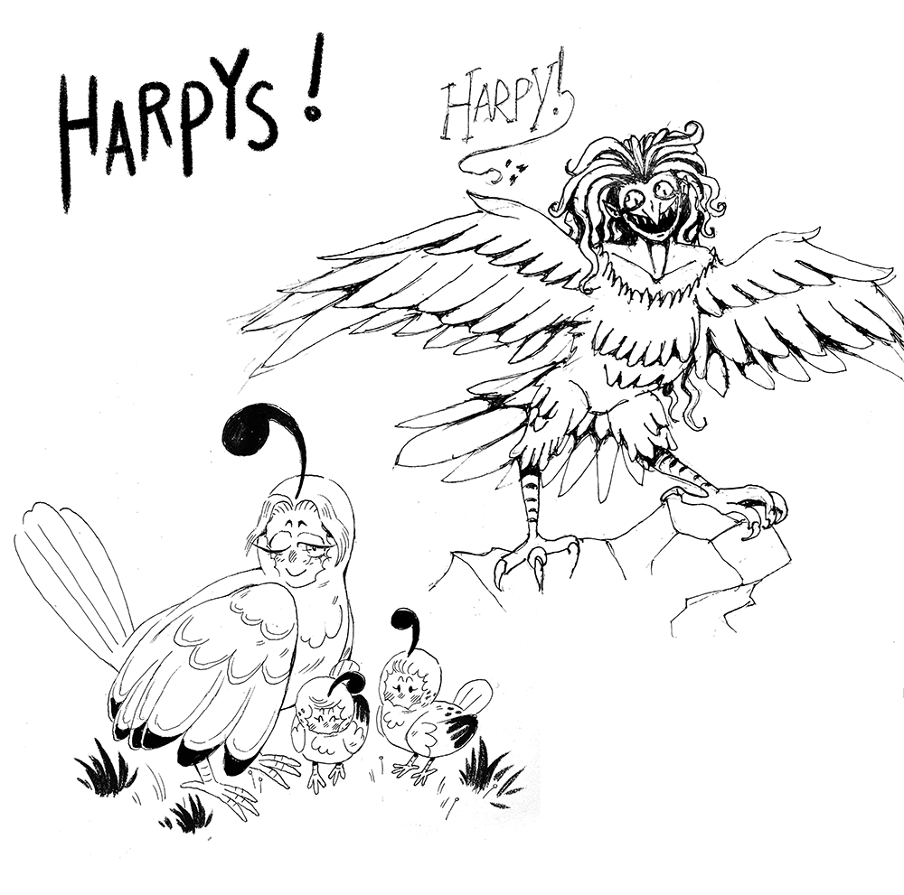 And here are me and my brother's Harpys together, pointy nose ftw ~ (ノ'ヮ')ノ*: ・゜ We're doin' it! 