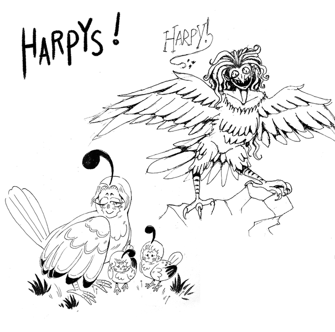And here are me and my brother's Harpys together, pointy nose ftw ~ (ノ'ヮ')ノ*: ・゜ We're doin' it! 