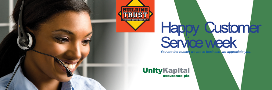 JerryDouglas19's tweet photo. We celebrate our Customers. Happy Customers Week from us all @ Unitykapital Assurance Plc. We offer you Peace of Mind. #customersserviceweek https://t.co/5ABL9LgY0Y