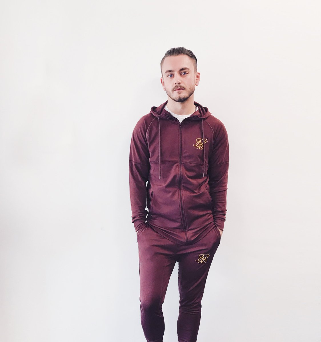 sik silk burgundy tracksuit