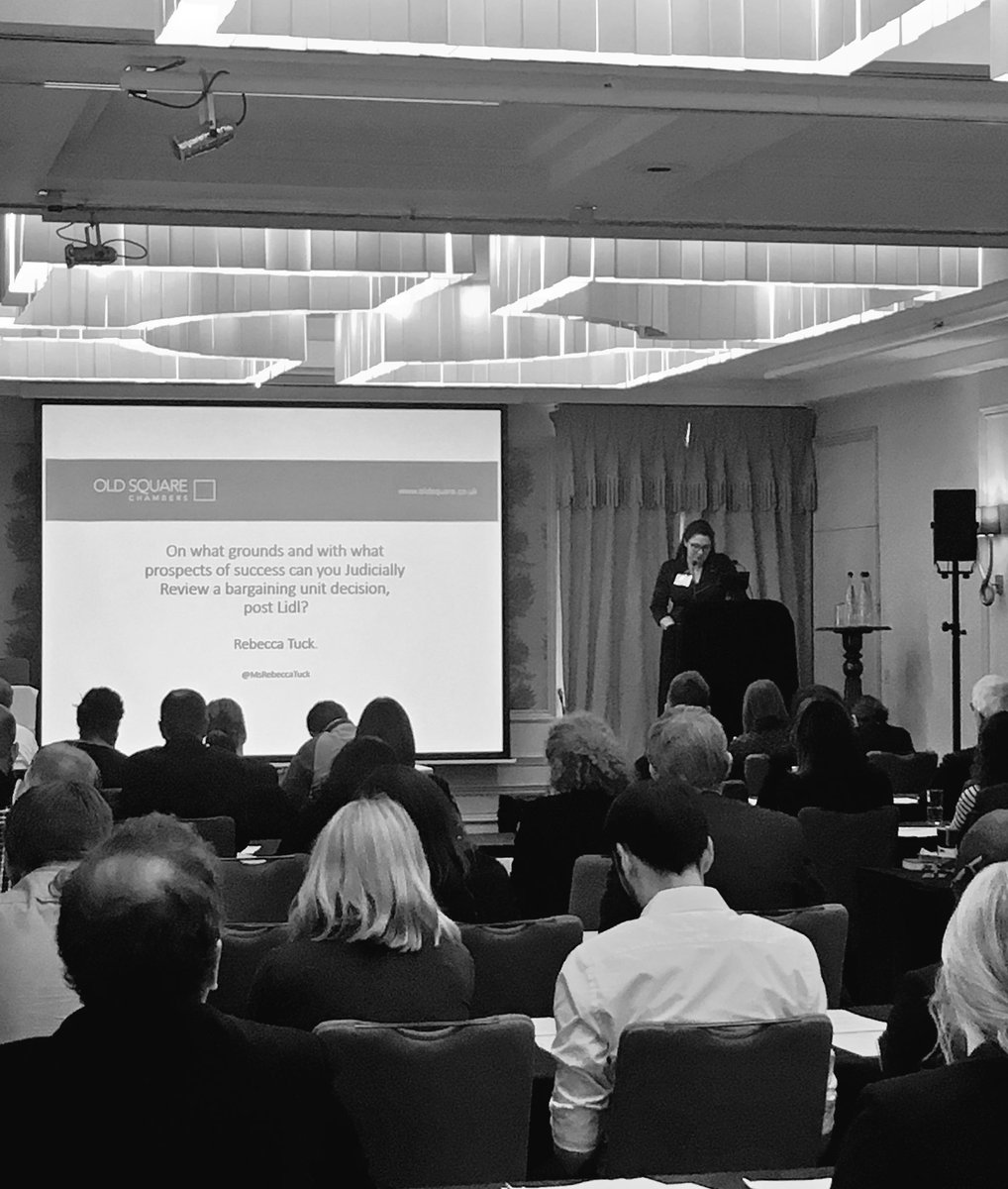 White_Paper_Co's tweet photo. Rebecca Tuck @MsRebeccaTuck of @OldSqChambers '#BargainingUnit decision post Lidl - Grounds for #JudicialReview very narrow, chances of success even smaller, therefore you've got to win it first time' #wpindustrial #LidlCase #tradeunions https://t.co/Iu7jK6uB0M