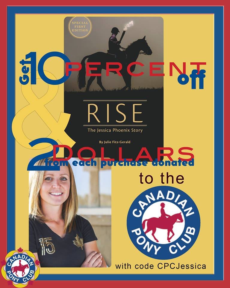 10% of every pre-order/online purchase of #RISE: The Jessica Phoenix Story will be donated to the <a href="/CdnPonyClub/">Canadian Pony Club</a>! roar-group.com/product/rise-p…