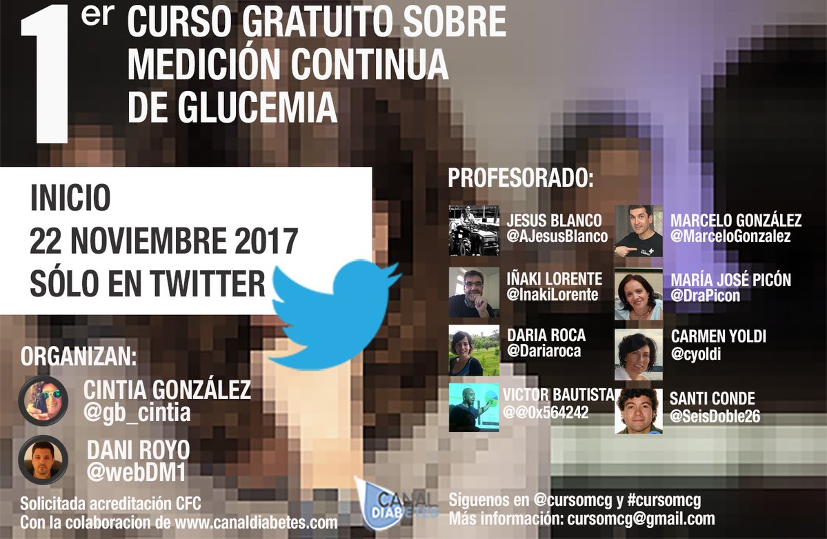 MarceloGonzalez's tweet photo. Detalles  #cursomcg Curso Monitoreo Continuo de Glucosa #Twitter, en @canaldiabetes https://t.co/gEyjctrLuA
#diabetes #diabetesLA #diabetESP https://t.co/JZJIb2IBlT