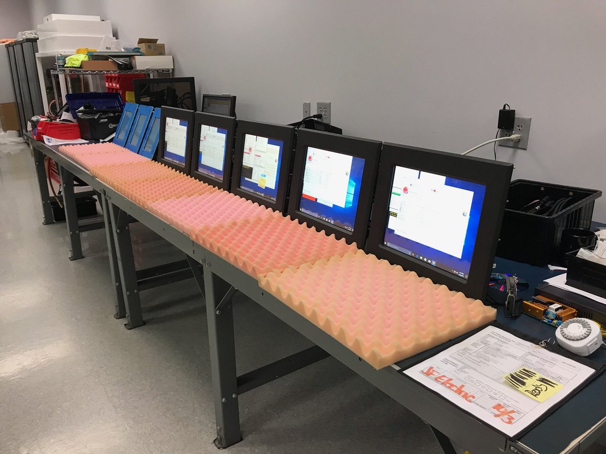 VartechSystems's tweet image. New panel PC&apos;s at the final stage of production prior to shipping to customer. #ruggedpanelpc #industrialcomputing vartechsystems.com
