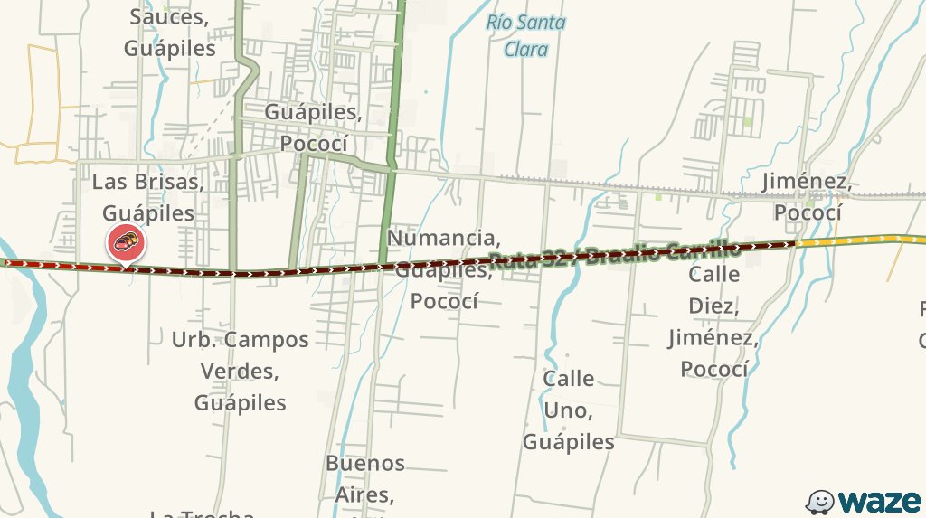 Apártate de Ruta 32 / Braulio Carrillo #GPSGO #ZoomRadio919 #TraficoCR. Tiempos del recorrido 8m más de lo normal