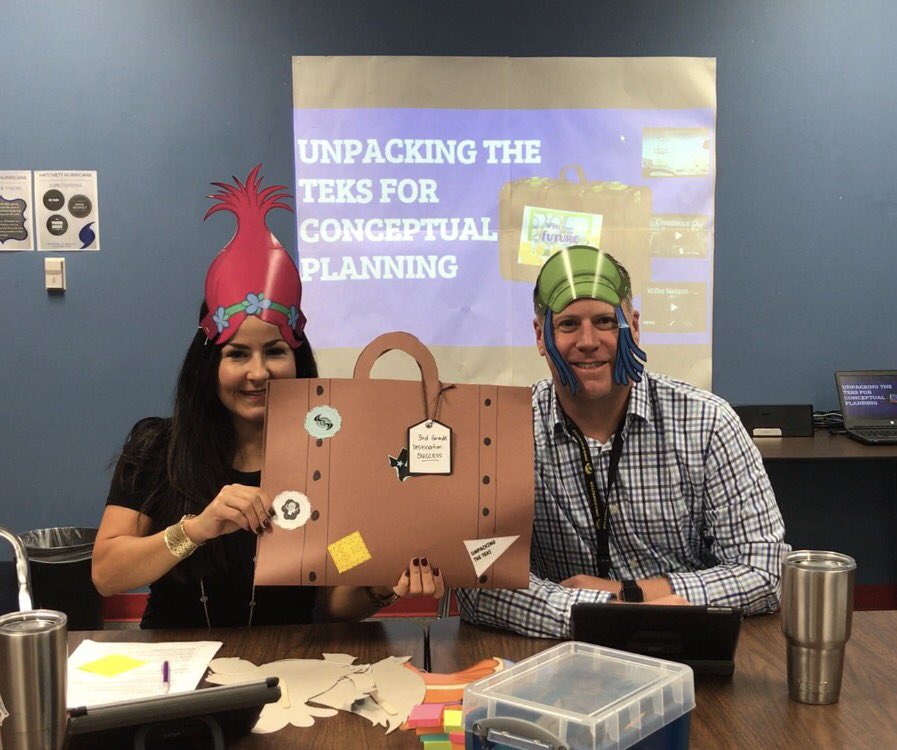 NISDHendyMSD's tweet photo. @NISDHatchett_3 unpacking🗂the TEKS with @mguerra_saenz and @smithsciencelab #NISDInspired #PLC #trollingtheTEKS https://t.co/rEgT16aB2w