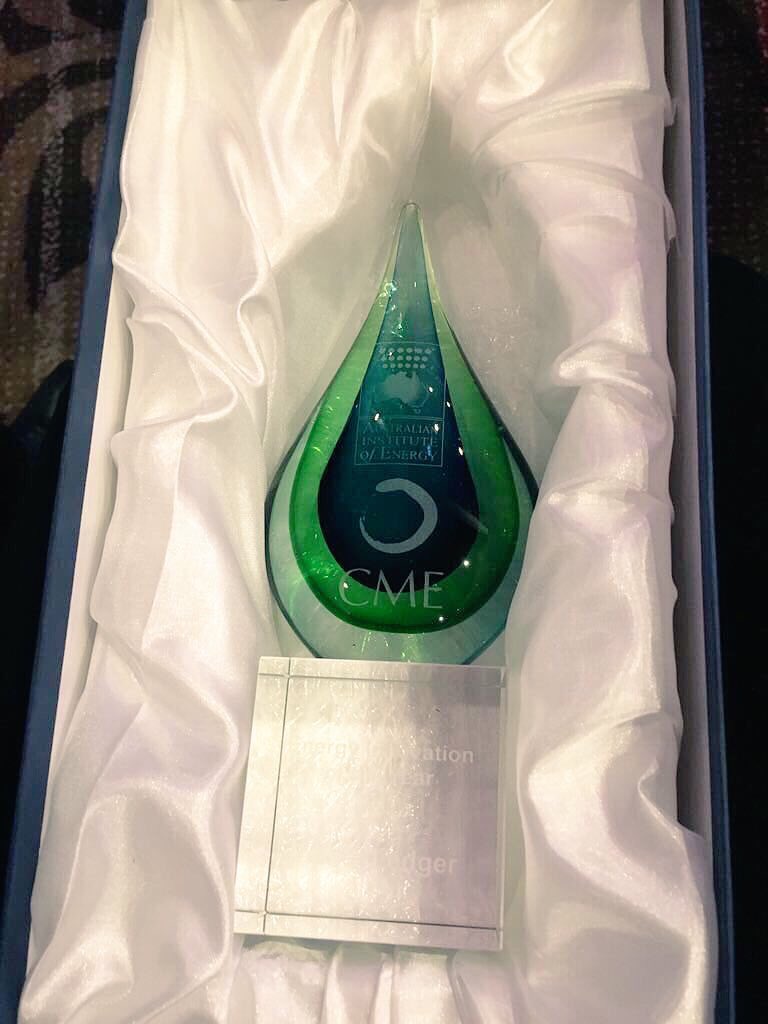 Will need to find a spot for this tomorrow! Stoked to win the Chamber of Minerals &amp; Energy Innovation Award #Blockchain #energy #innovation