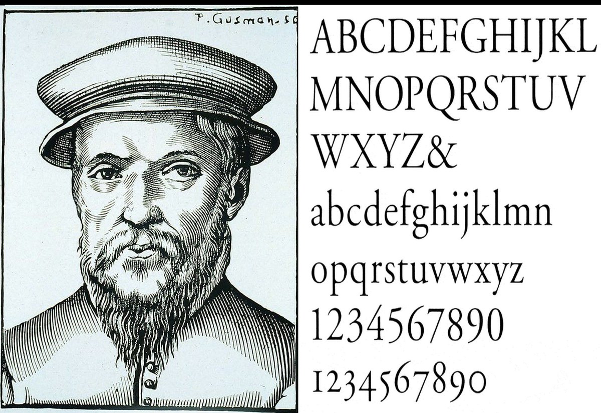 pxpohio's tweet photo. Typefaces/Fonts were originally created by hand and often named after the creator, such as Claude Garamond, whose font is still used today. https://t.co/DE29v8Dy6K
