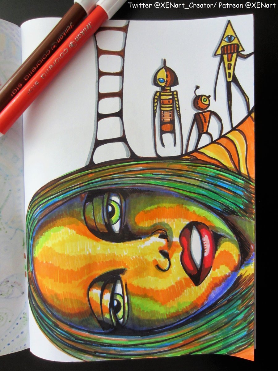 XENart_Creator's tweet photo. New drawing "Following my path"; #XENart #feltpens #pen #drawing #filzstifte #stift #destiny #theway https://t.co/zozUAvZcGf