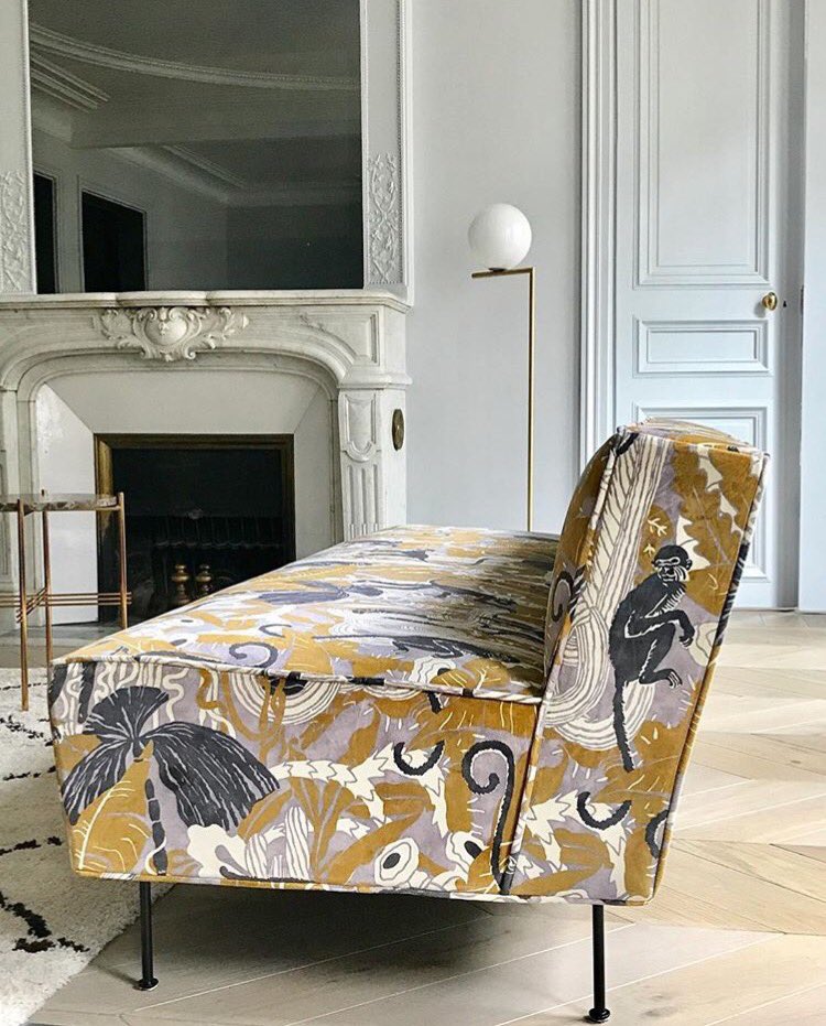 RachelVMacLean's tweet photo. So inspired by this #Misia design and love it on this #Gubi #modernlinesofa 😍 #interieurs #paris #textiles #capucin https://t.co/TJUTw1ggFg https://t.co/wBMi9EV2BL