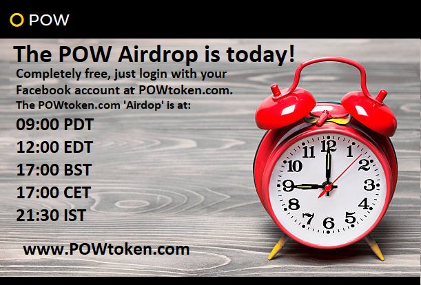 POWtoken's tweet photo. 6.5 hrs to go till #Airdrop  Retweet for 10,000 $POW. DM us your ETH address. https://t.co/Qv2dTrAmWY    #Airdrop #Ethereum https://t.co/ejMPJm7XND