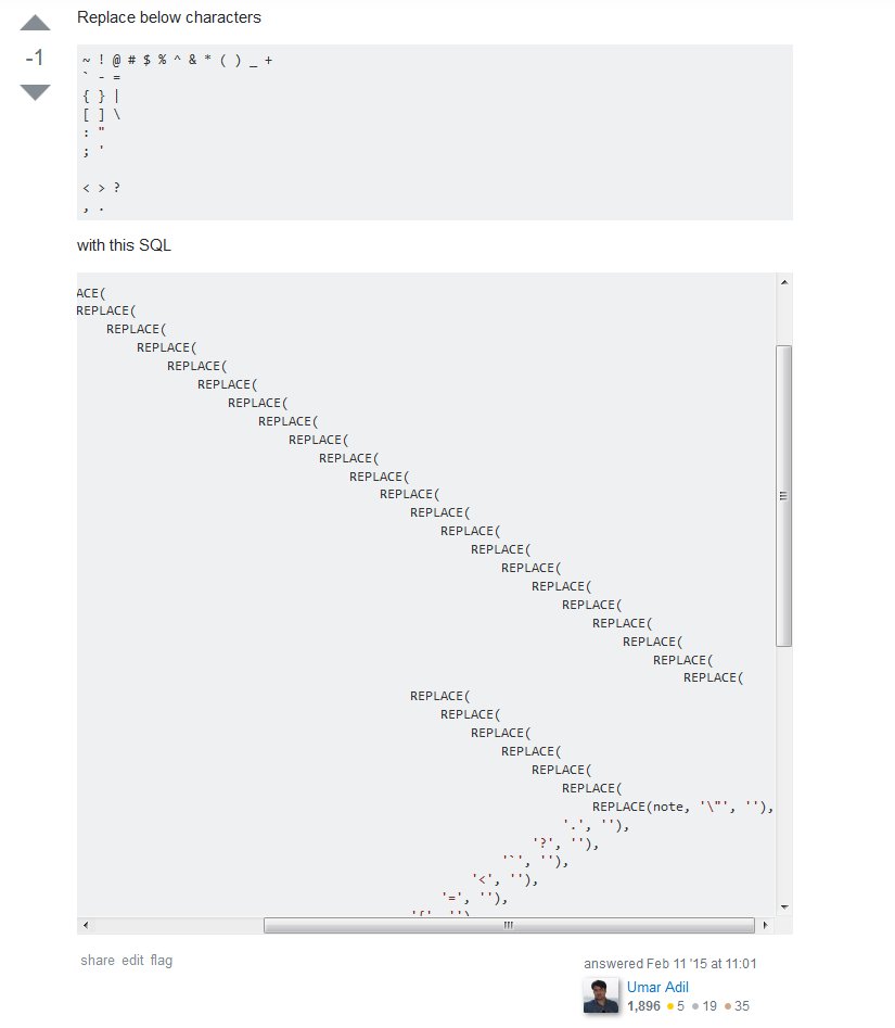 evilripper's tweet image. HOLY SHIT!!!!! stackoverflow.com/questions/7734… #horrorcode #LOL #sql #programming #coding #PORCODDIO