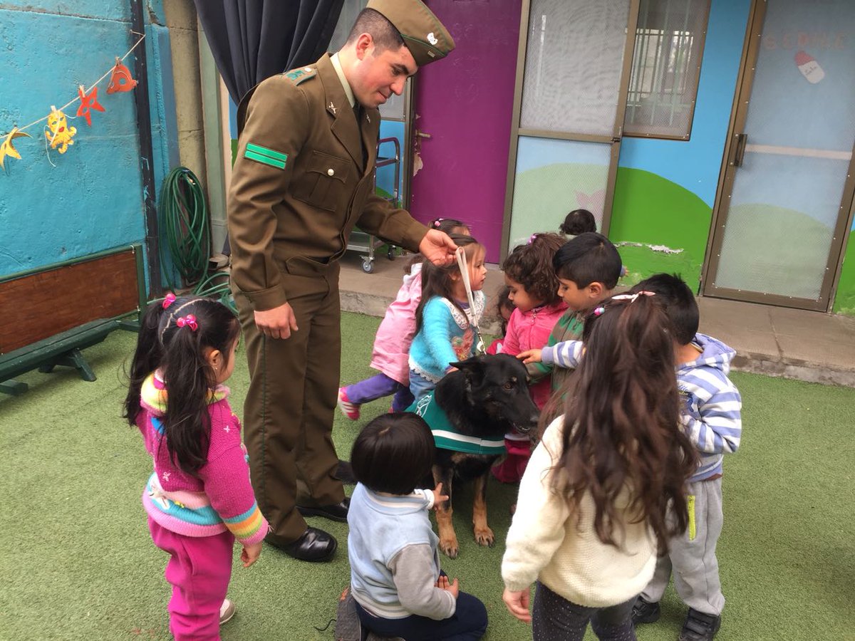 PerrosSec's tweet photo. Siguen las visita a colegios .jardines y otros,,GUIA Y CAN,juntos son un gran equipo @Carabdechile @BPA_Chile @AnimalParaiso https://t.co/zwneaQ1W3n