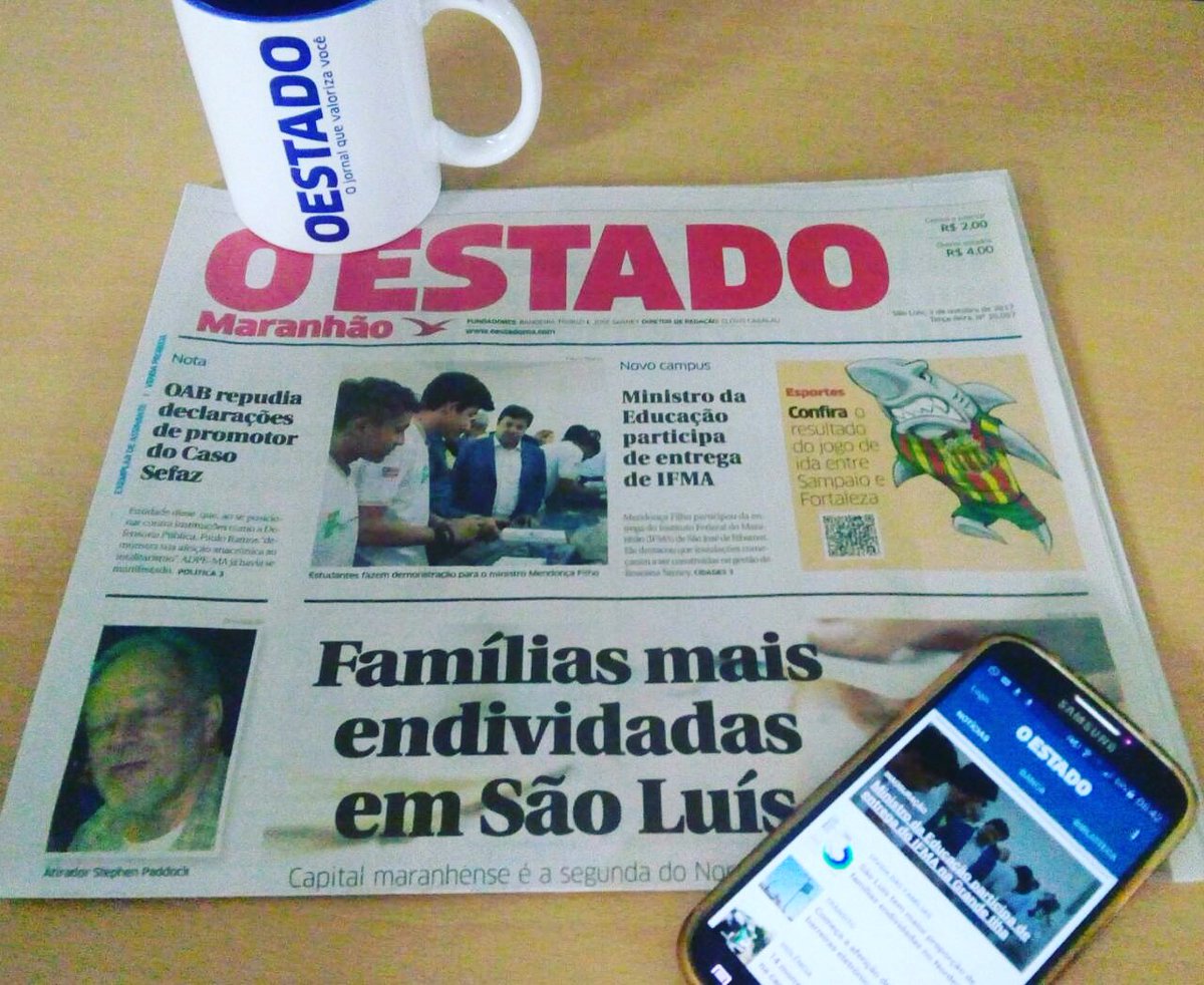 Bom dia! As principais notícias do Maranhão e do mundo você confere em O ESTADO ou acessando oestadoma.com #Bomdia #OEstadoMA