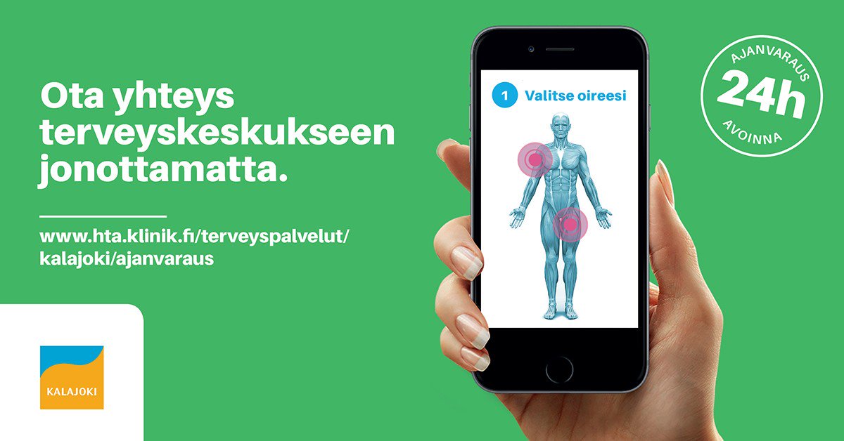 #Kalajoki tarjoaa nyt asukkailleen vähemmän jonotusta puhelimessa ja tekoälyyn perustuvan ensidiagnoosin #KlinikPro goo.gl/t8jGwm