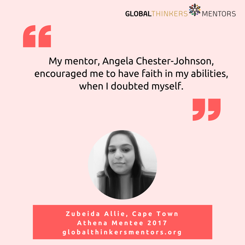 Global_Thinkers's tweet photo. "Take Small #Steps Towards The Bigger #Goal”, Zubeida Allie, Athena 2017 #Mentee. https://t.co/t0tEPogwu4 https://t.co/UDdqK6RACN