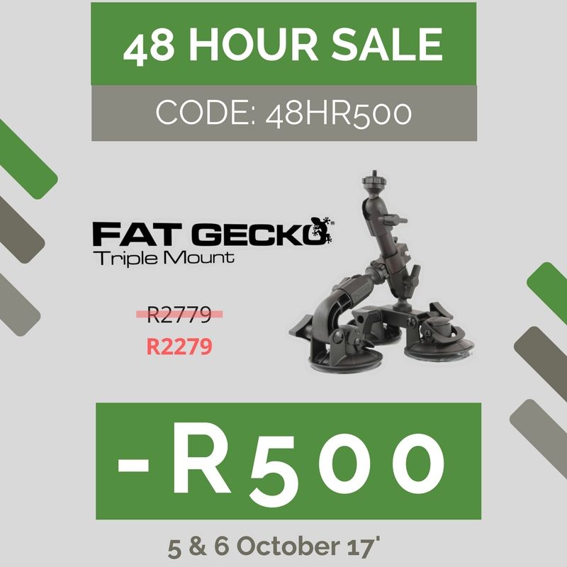 ShopAsia_ZA's tweet photo. 48 hour special on our Fat Gecko Triple Suction Mount this Thu and Fri only. Will be retailing at R2279. Save R500! https://t.co/dVE84GGsYj https://t.co/SgnZCidapC