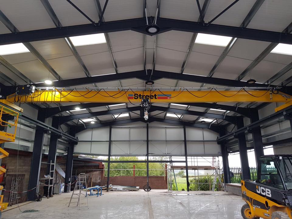 Installation of Over Head Crane in New Workshop  <a href="/StreetCrane/">Street Crane</a> #crane #overheadcrane #workshop #engineering #steelstructures #bristol