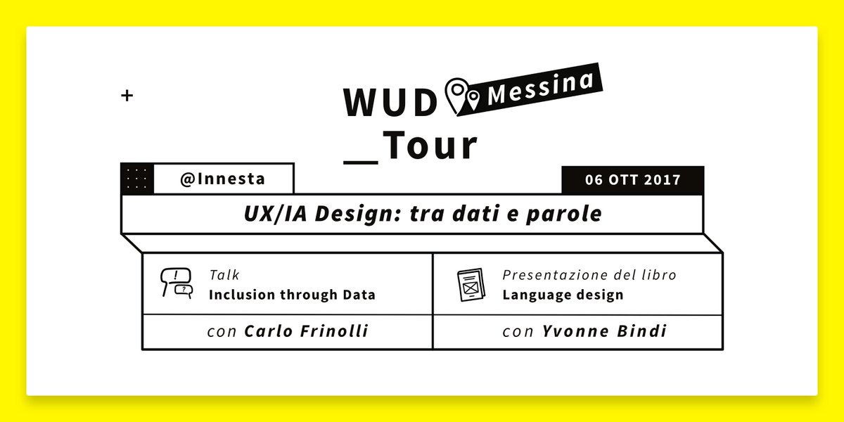 Il #WUDTour continua!
La prossima tappa è Messina, in collaborazione con <a href="/innestaco/">Innesta</a>.
Info e iscrizioni qui: s.nois3.it/2yUrspJ
