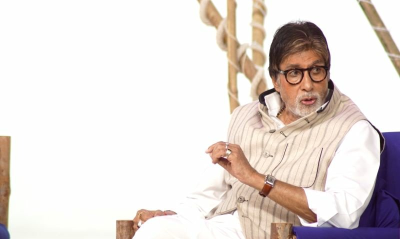 [PICS]: <a href="/SrBachchan/">Amitabh Bachchan</a> ​​during the ​​NDTV Banega Swachh India programme​ in Mumbai!