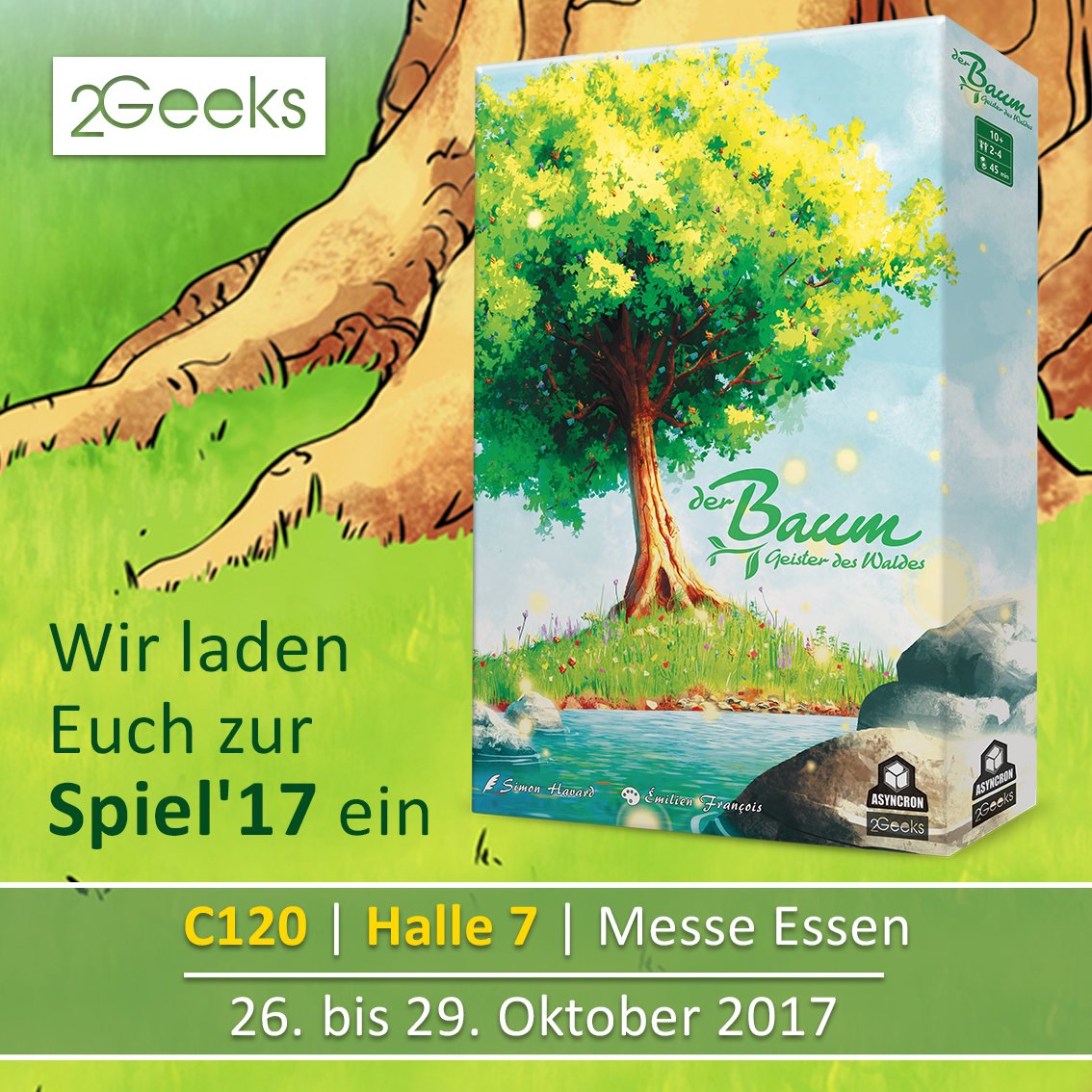 2Geeks_DE's tweet photo. Visit us at #SPIEL17 @SpieltageEssen and make opinion about our new game #LArbre #DerBaum, booth C120, Hall 7 https://t.co/th3nGJG2J2