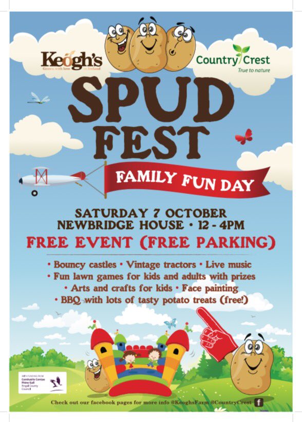 Fingalcoco's tweet photo. SPUD FEST is happening this Saturday at @NewbridgeHF 12-14PM https://t.co/lwJHWsJVR0