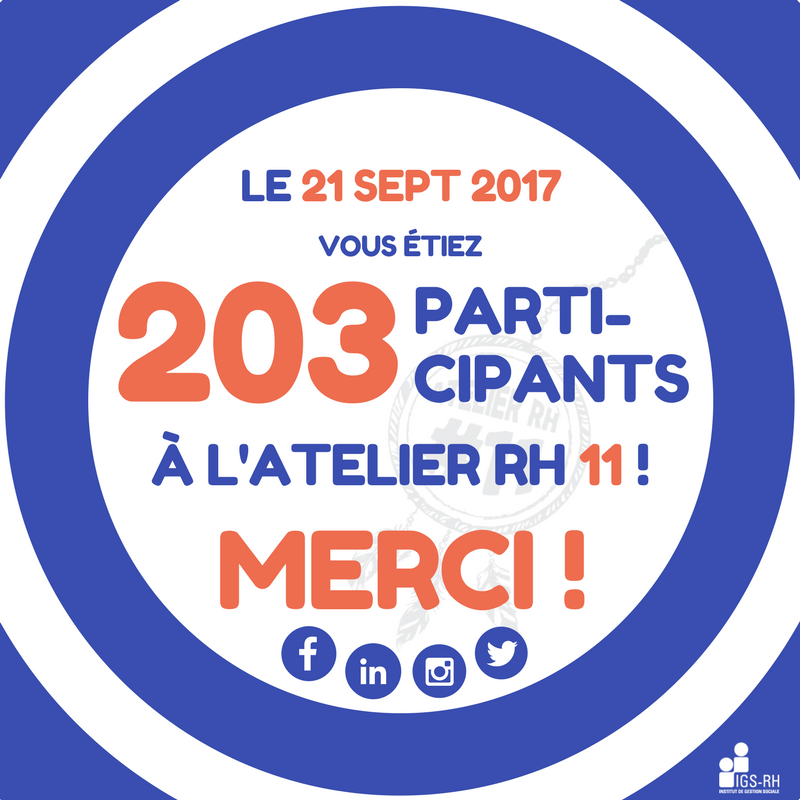 lAtelierRH's tweet photo. Le 21 septembre 2017, vous étiez 203 participants à la 11ème édition de l'Atelier de l'IGS-RH ! 
Merci pour cette formidable soirée ! https://t.co/UYYGyrMQS9