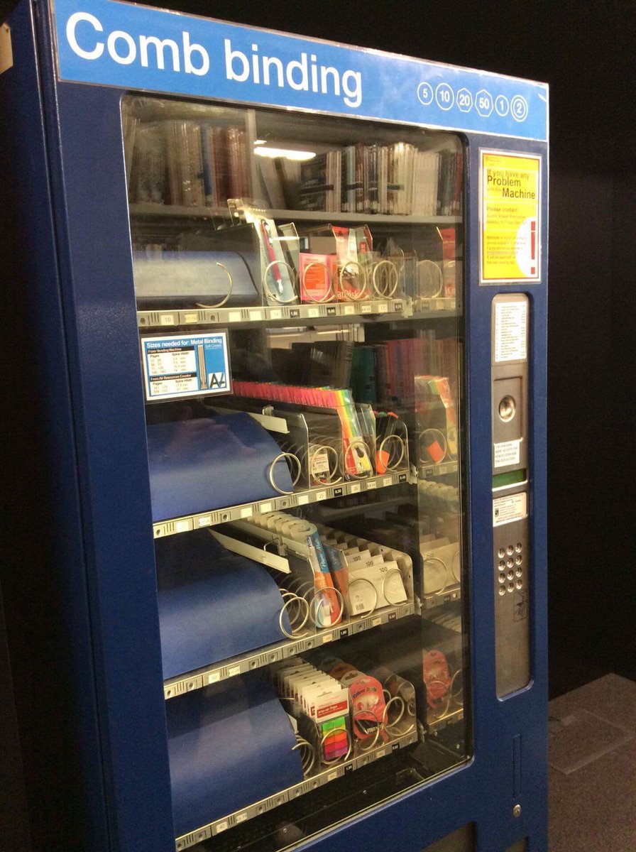 MissABenger's tweet photo. A stationary vending machine ?!😱 ✅@UR_Library https://t.co/3dMd7W9nbG