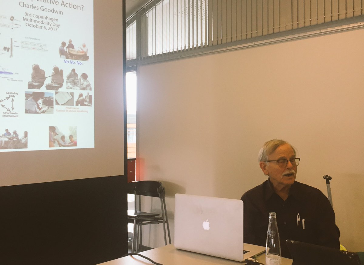 jsphilipsen's tweet photo. #EmbIntSymp Chuck Goodwin’s lab at SDU, presenting on temporally unfolding co-operative action https://t.co/xKsl4geCqc