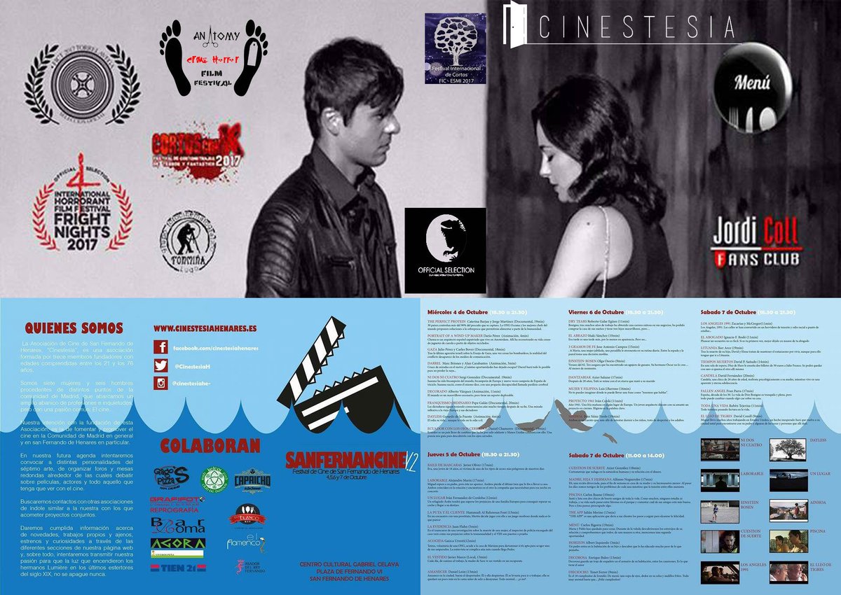 <a href="/MENU_corto/">MENÚ, el corto</a>  <a href="/CinestesiaH/">Cinestesia Henares</a>  <a href="/endolinfa/">endolinfa CINE</a> #7Octubre #SanFernancine2 #MartayPablo #Menú #JordiColl #AndreaDueso <a href="/CarBiBa/">Carlos Bigorra</a>