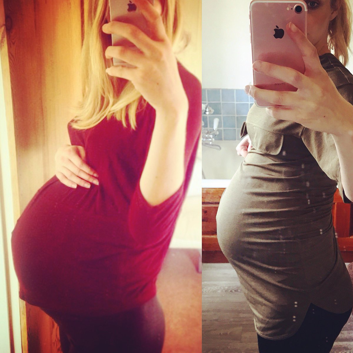 TeepeePartees's tweet photo. #twins vs #onebaby Exactly the same day into pregnancy! I can still put socks on &no maternity clothes required...yet 🙌🏻! #BABYBUMP #36weeks https://t.co/7zaFJUn0Mj