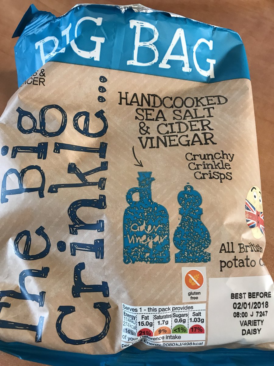 SarahAMcColl's tweet image. So excited to get back to my desk on a tough Tuesday... to find a distinct lack of vinegar on my crisps 😩 @marksandspencer
