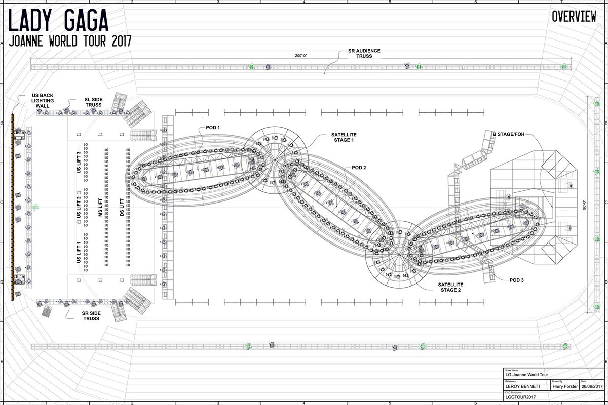 livedesignmag's tweet image. Creative director LeRoy Bennett shares #lightingplot for Lady Gaga's #JoanneWorldTour  goo.gl/nC77YL