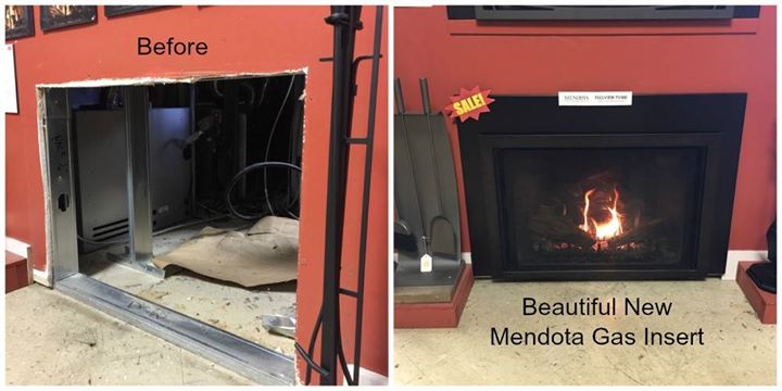 CFFireside's tweet image. We filled the "hole" with a highly efficient #mendota FullView #gasinsert.  Great for large rooms/rooms with tall ceilings.