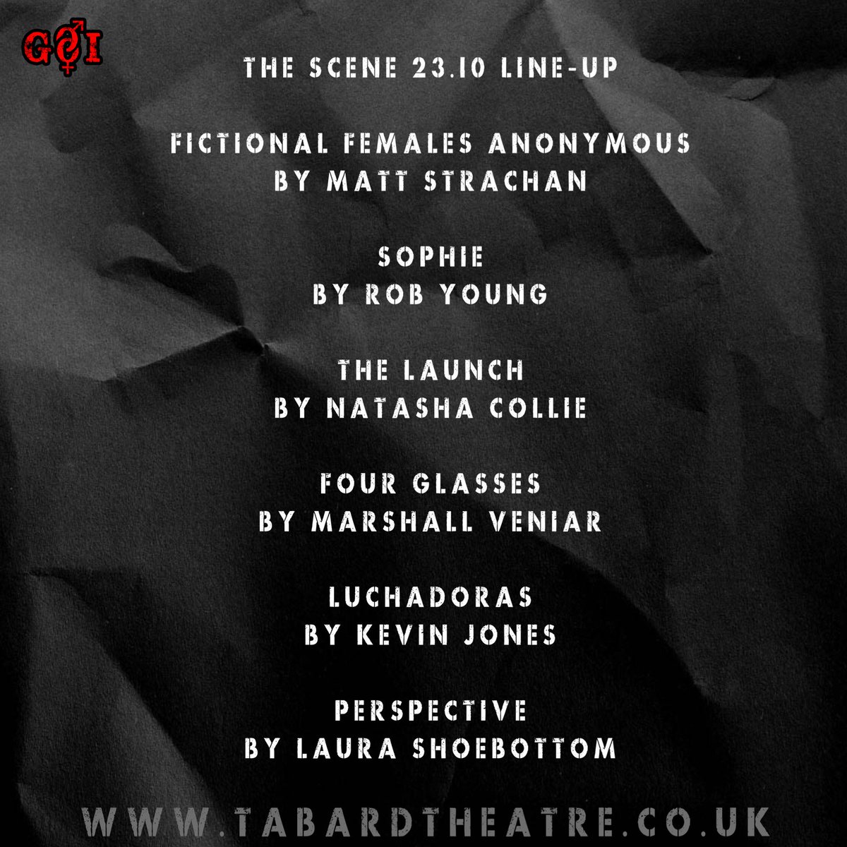 GetOverItPro's tweet photo. #TheScene *FULL LINE UP*
Grab tickets for our female-centric scratch night.

23.10 at @TabardTheatreUK

https://t.co/ryG9Zvzzka https://t.co/koZ9f5DAcL
