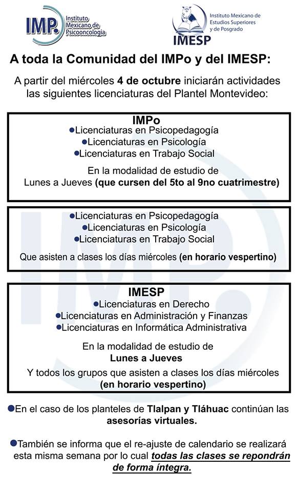 IMPo_Oficial's tweet photo. Información importante #ComunidadIMPo y del #IMESP https://t.co/xL8OtzFVOK