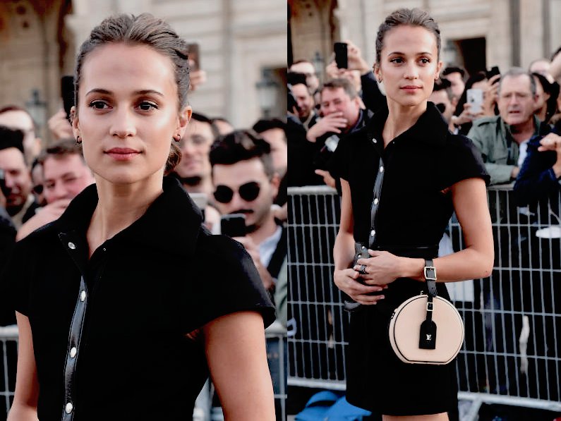 VikanderITALY's tweet photo. #NEW: Alicia Vikander is seen arriving at Louis Vuitton show during Paris Fashion Week, 3.10.17 💙 #aliciavikander https://t.co/2xNpJ751Qa