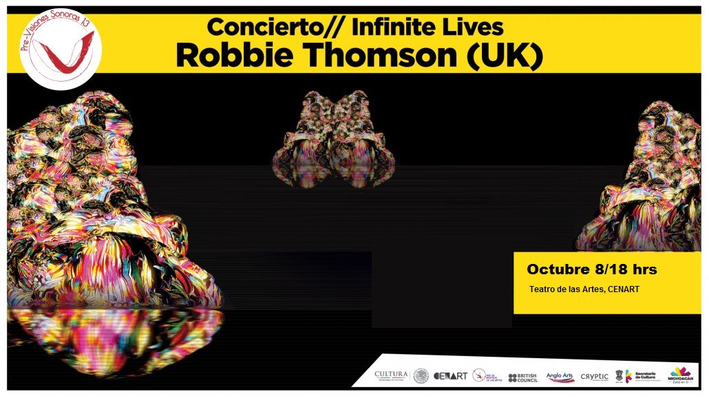 AngloArts's tweet photo. Recuerdan #XFRMR de #RobbieThomson. Este gran artista británico regresa a #CDMX con su proyecto #InfiniteLives. Los esperamos en @cenartmx https://t.co/OWMz76OP1H