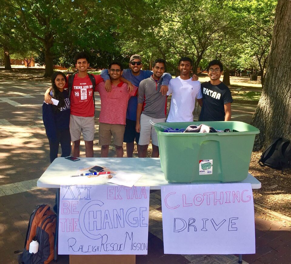 Check out the basket of success for NC State's clothes drive this afternoon! #BeTheChange2017