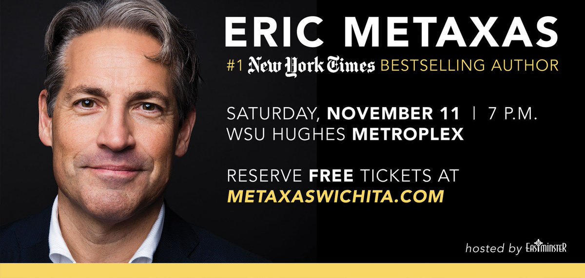 We're excited <a href="/ericmetaxas/">Eric Metaxas</a> book about Luther is out today! See him in Wichita Nov. 11 @ 7pm. Register for free at metaxaswichita.com