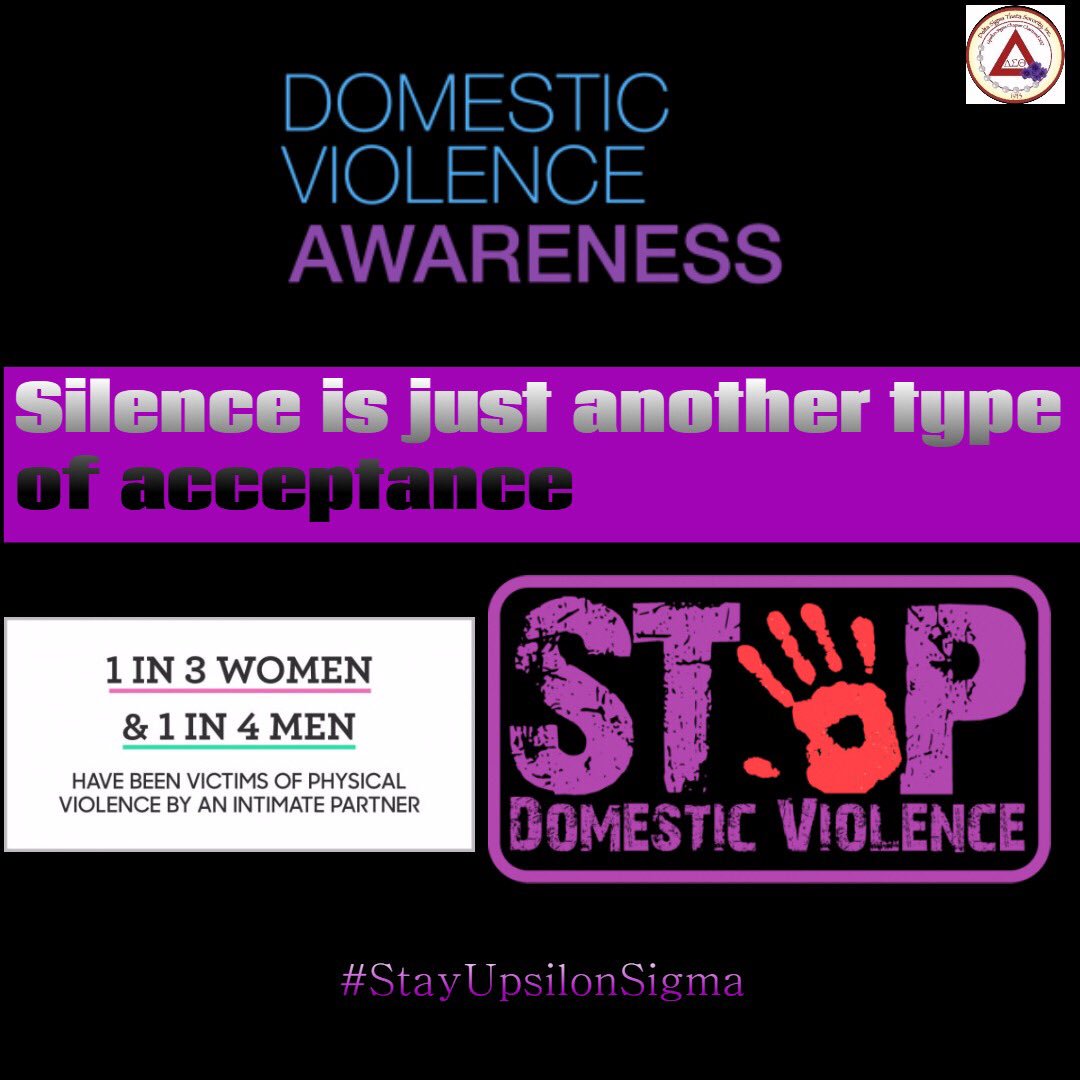 upsilonsigmadst's tweet photo. Did you know that nearly 20 people per minute are physically abused by an intimate partner in the United States. #SpeakOut #StayUpsilonSigma https://t.co/XdBbbLCNdf