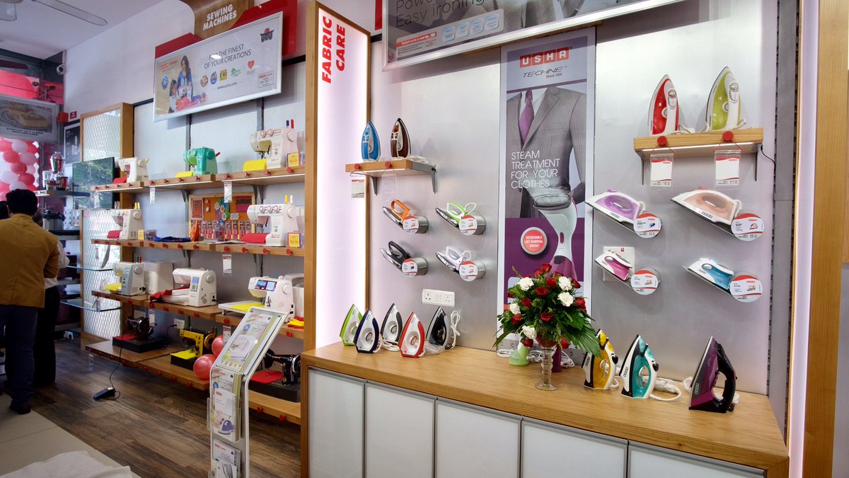 GlueDesignIndia's tweet photo. USHA launches it's new Retail Identity - designed by Glue Design - using #simplymagical Quiktile to maximum effect! #modular #retail #brand https://t.co/iHOkV6gJuW
