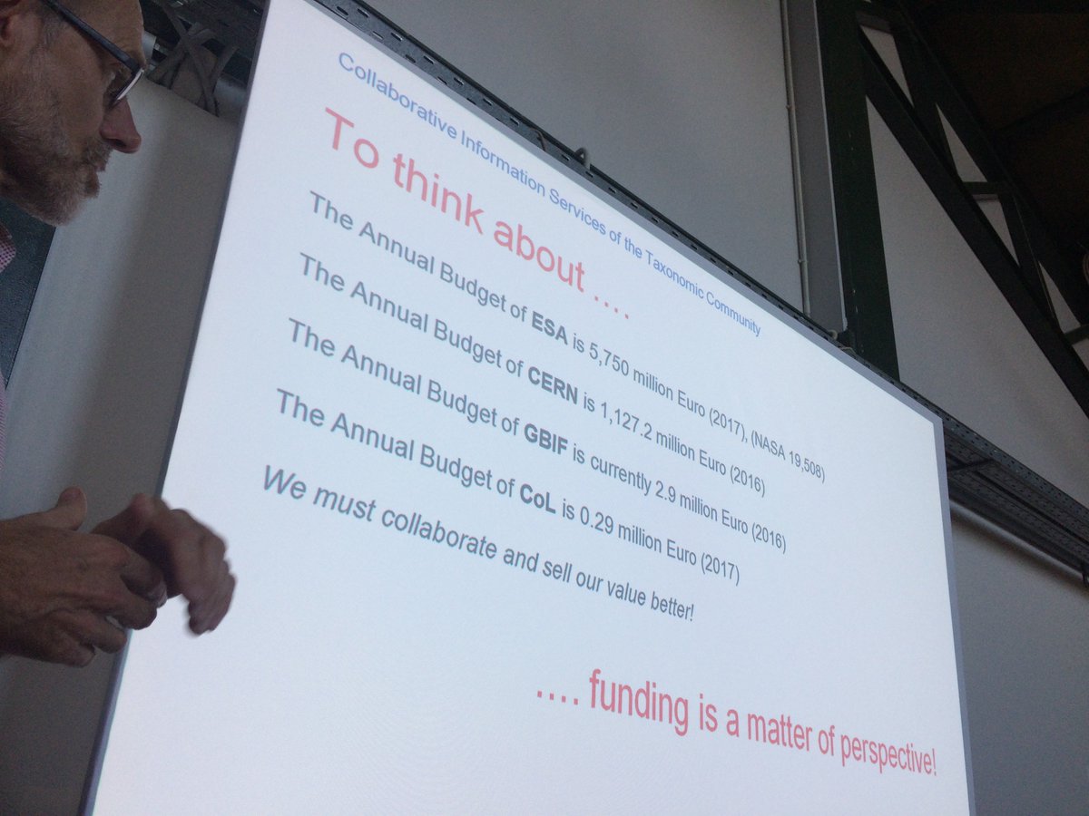 vsmithuk's tweet photo. Some budgetary reflections from Peter Schalk for the natural history collections community @DiSSCoEU at #CETAF42 @eurotaxonomy https://t.co/oYFfTIr0d6
