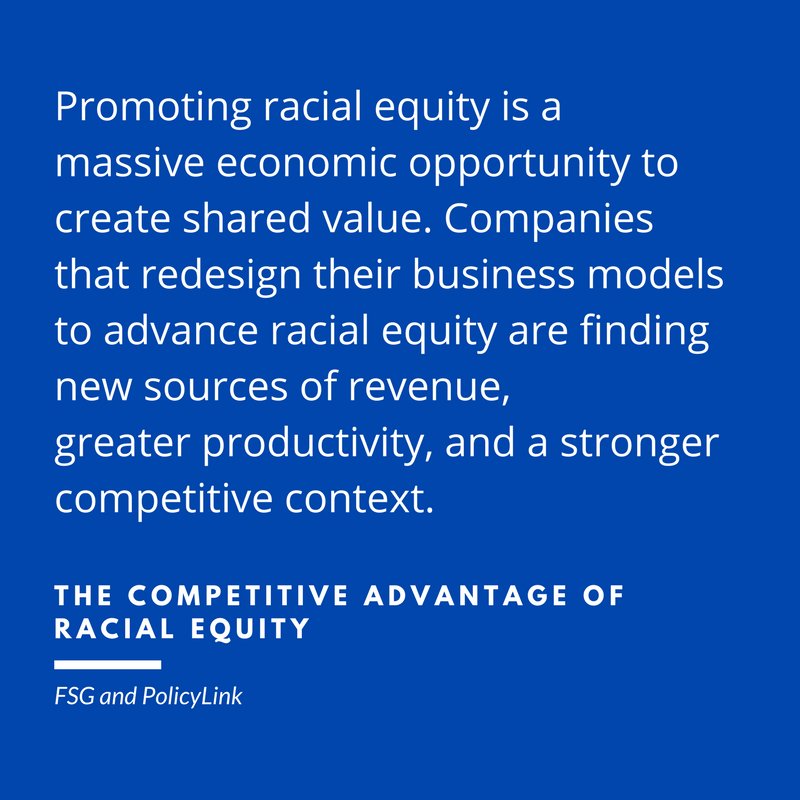 FSG (@fsgtweets) on Twitter photo Learn how 12 companies are creating #sharedvalue by advancing racial #equity ow.ly/OJXV30fBF3j <a href="/policylink/">PolicyLink</a> Learn how 12 companies are creating #sharedvalue by advancing racial #equity ow.ly/OJXV30fBF3j <a href="/policylink/">PolicyLink</a>