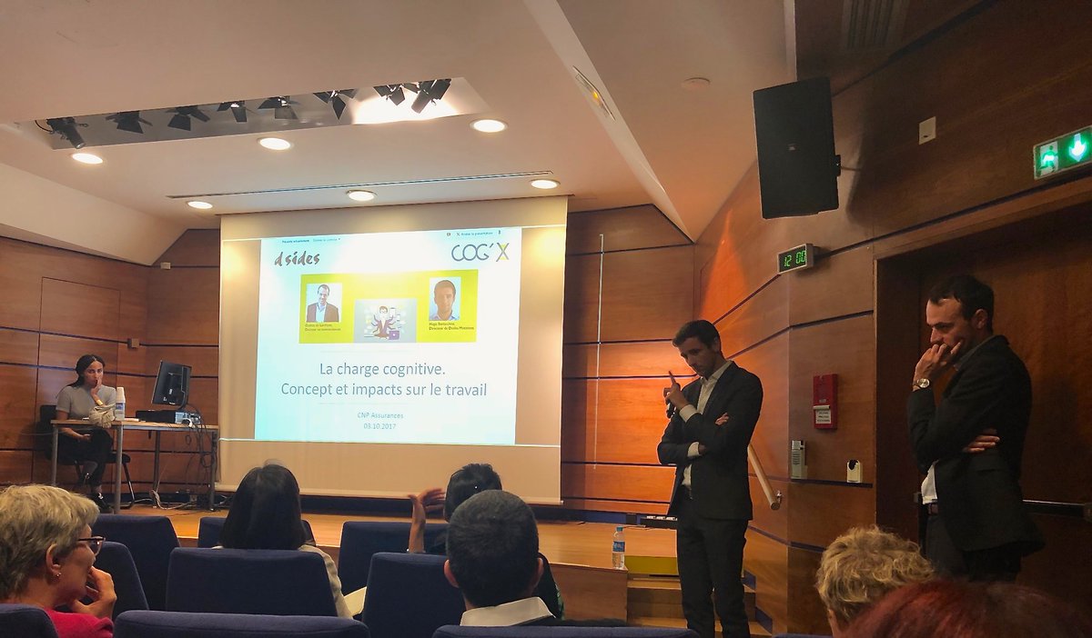 CogXtravail's tweet photo. Ce matin, @CogX et @dsideslab étaient chez @CNP_Assurances pour questionner le travail et les sollicitations au regard des neurosciences. https://t.co/GDbGD1Ekez